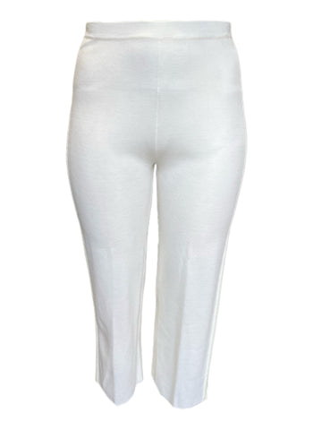 Marina Rinaldi Women's White Udienza Virgin Wool Pants NWT