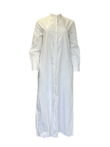 Max Mara Women's White Ussuri Striped Button Down Cotton Dress NWT