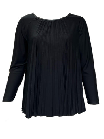 Marina Rinaldi Women's Black Valvola Jersey Top NWT