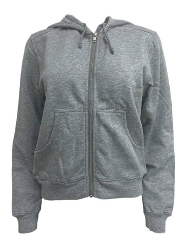 BLK DNM Women's Light Grey Melange Zip Hooded Sweatshirt 10 Size S NWT