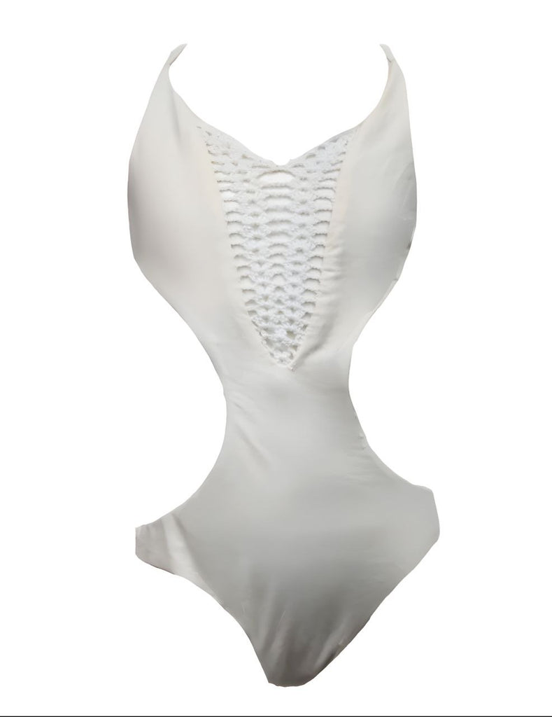 SPIRITUAL GANGSTER Women's White Maui Breathe One Piece Swimsuit #CR X-Small NWT