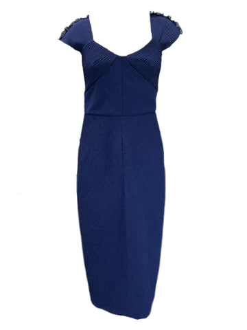 Max Mara Women's Navy Ananas Sleeveless Sheath Dress Size 6 NWT