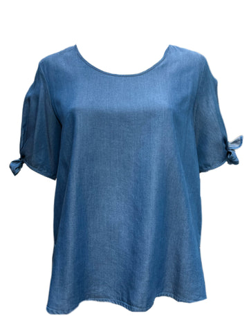 Marina Rinaldi Women's Blue Baseball Short Sleeve T-Shirt Size 14W/23 NWT