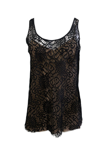 VENA CAVA Women's Black Knit Owlshead Tank Top 40107 $260 NEW