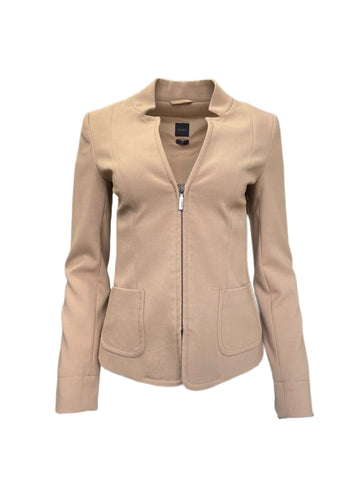 SEVENTY Women's Camel Beige Zip Up Blazer 7802200 IT Sz 42 $340 NEW