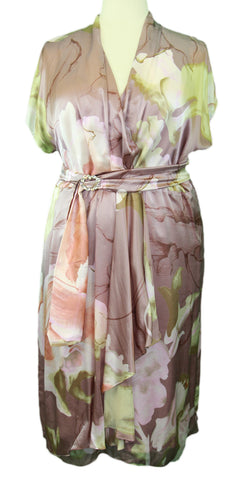 MARINA RINALDI by MaxMara Impiso Muave Floral Empire Waist Dress