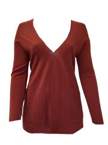 MARINA RINALDI Women's Mito Open Cardigan, Rust, Medium