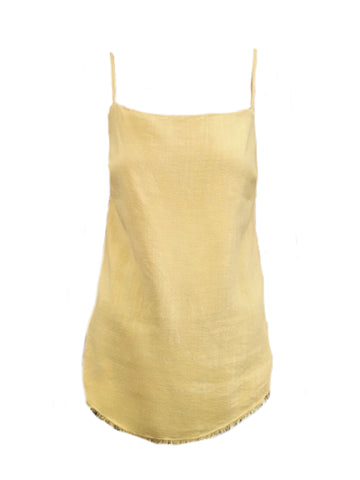 LOST IN LUNAR Women's Yellow Rayon Round Neck Tank Top #L0184 X-Small NWT