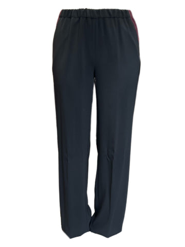 MARINA RINALDI Women's Black Robot Unhemmed Trousers $410 NWT