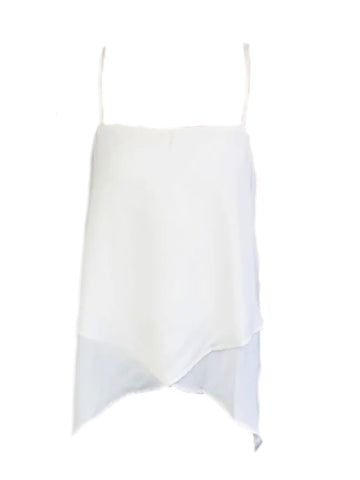 MADISON THE LABEL Women's White Square Neck Tank Top #MS0067 X-Small NWT