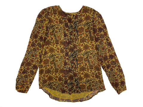 Hanley Mellon Women's Printed Collarless Military Blouse