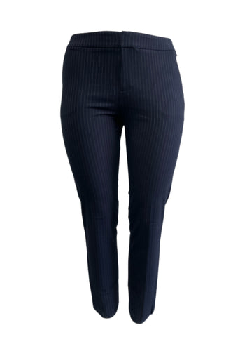 ECRU Women's Navy Pinstripe Mayfair Pants #1668SS 12 NWT