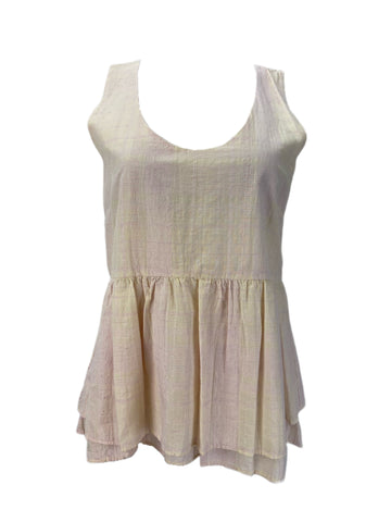 STEVEN ALAN Women's Beige Dakota Sleeveless Plaid Tank Top NWT