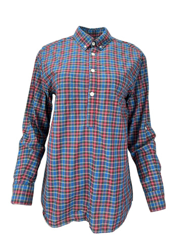 STEVEN ALAN Women's Milticolor Boyfriend Plaid Casual Shirt NWT