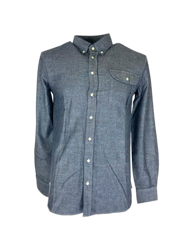 TIMOTHY EVEREST Men's Blue Long Sleeve Polka Dot Dress Shirt Sz M NWT