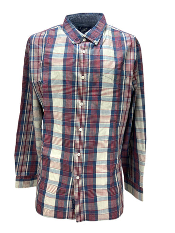 GRAYERS Men's Red Navy Plaid Long Sleeve Shirt Sz XXL NWT