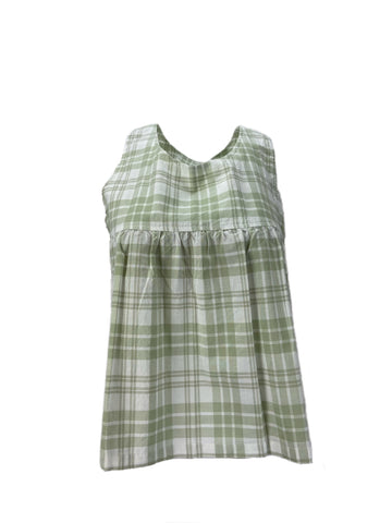 STEVEN ALAN Women's Green Willow Sleeveless Plaid Tank Top NWT