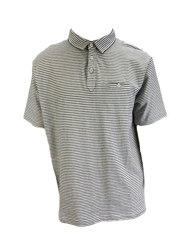 STEVEN ALAN Men's White Placket Short Sleeve Striped Polo NWT