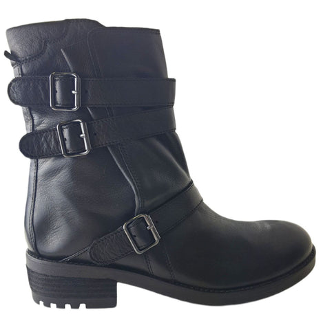 LIEBESKIND Women's Black Leather 2D Ankle High Boots #LK2007 NWOB