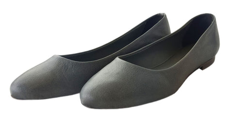 LIEBESKIND Women's Grey Leather Balerina Flats #LK5011 10.5 NWOB