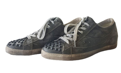 LIEBESKIND Women's Grey Leather Low Top Sneakers #LK5021 NWOB