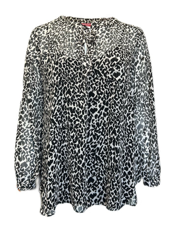 Marina Rinaldi Women's Brown Baciato Animal Printed Blouse Size 16W/25 NWT