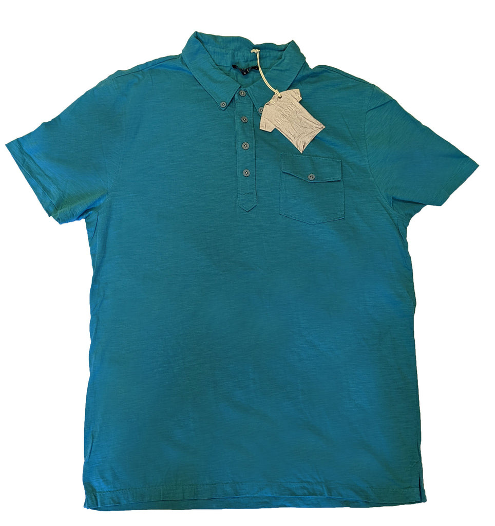 Benson Men's Teal 4 Button Short Sleeve Polo SBP06 Size L NWT