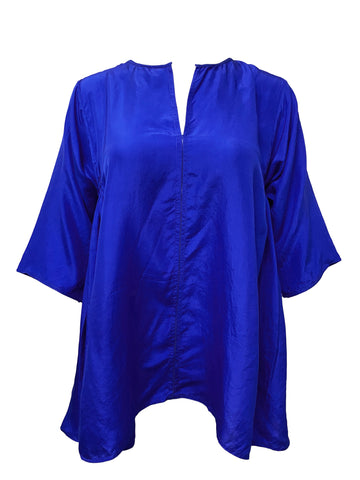 ROBERTA ROLLER RABBIT Women's Blue Bhopali Silk Top Sz M $145 NEW