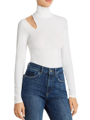 DL1961 Women's White Marianna Hewitt Turtleneck Long Sleeve Bodysuit Top NWT