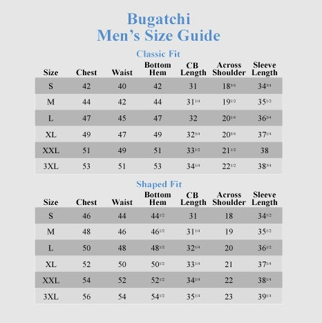 Men's clothes size guide