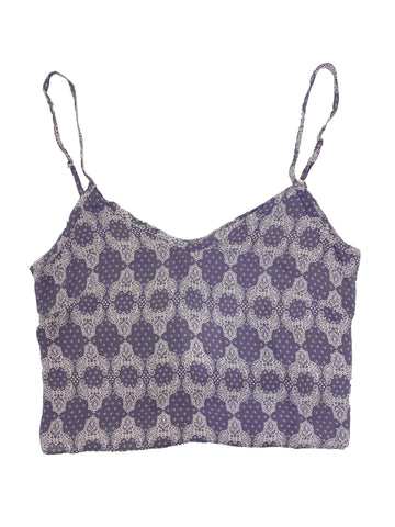 LOVESHACKFANCY Women's Lilac Smoke Bandana Crop Cami $215 NEW