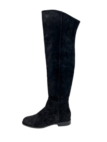 Max Mara Women's Nero Cuneo Suede Knee Boots Size 7 NWB