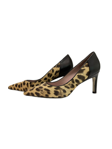 Max Mara Women's Makula Moka Danton Animal Print Pumps Size 8.5 NWB