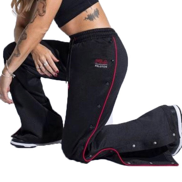 FILA Women's Black Snap Tearaway Workout Biking Pants Size Medium