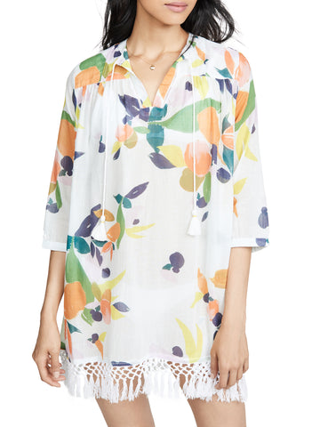 ROBERTA ROLLER RABBIT Women's Multicolor Fruit Serafina Tunic $158 NEW