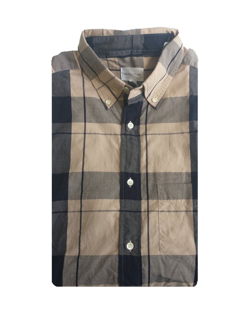 GANT RUGGER Men's Dry Sand Dreamy Oxford Bold Check LFBD 341138 Size M NWT