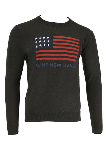 GANT Men's Dark Charcoal O1 Flag Crew 8000002 Size M $160 NWT