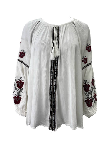 LOST IN LUNAR Women's White Gypsy Rising Top Size US 6 NWT