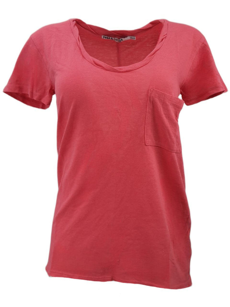 PAM & GELA Women's Pink Happy Sophie Tee #B00JG891 Petite X-Small NWT