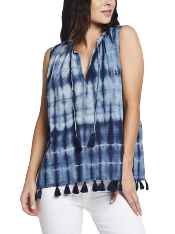 ROBERTA ROLLER RABBIT Women's Indigo Idryss Dye Malini Top Sz XS $115 NEW