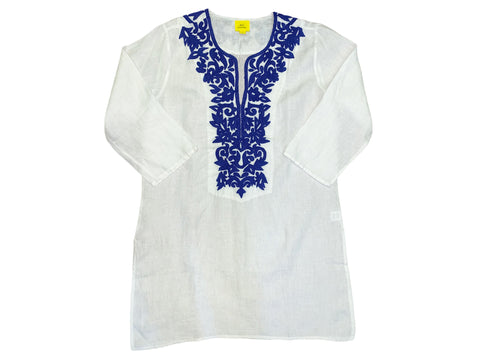 ROBERTA ROLLER RABBIT Women's White Inez Kurta $155 NEW