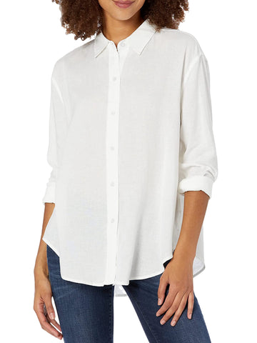 DL1961 Women's White Metropolitan Button Down Tie-Back Top NWT