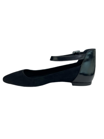 Max Mara Women's Nero Mattia Pointed Toe Ankle Strap Flats NWB