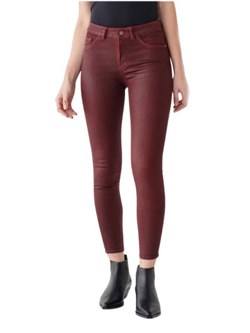 DL1961 Women's Merlot Florence Ankle Mid Rise Instasculpt Skinny Jeans Size 26