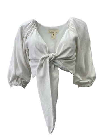 LOST IN LUNAR Women's White Miray Crop Top Size S NWT