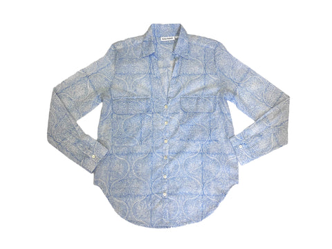 ROBERTA ROLLER RABBIT Women's Blue Moon Guy Shirt $110 NEW