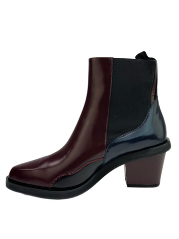 Max Mara Women's Bordeaux Morena Leather Ankle Boots Size 9