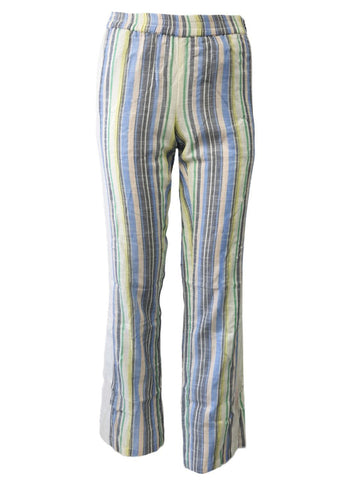 ST. ROCHE Women's Multicoloured Cotton Striped Slit Pants #S1813 X-Small NWT