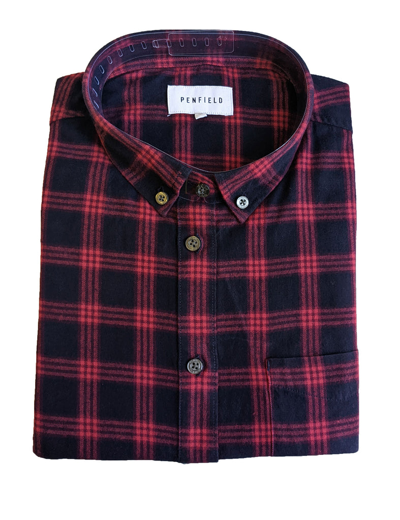 Penfield Women's Red Plaid Corey Long Sleeve Button Down Shirt $85 NWT