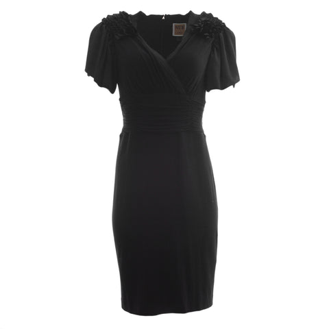 NUE by Shani Women's Black Flutter Sleeve Cocktail Dress S457 $280 NWT